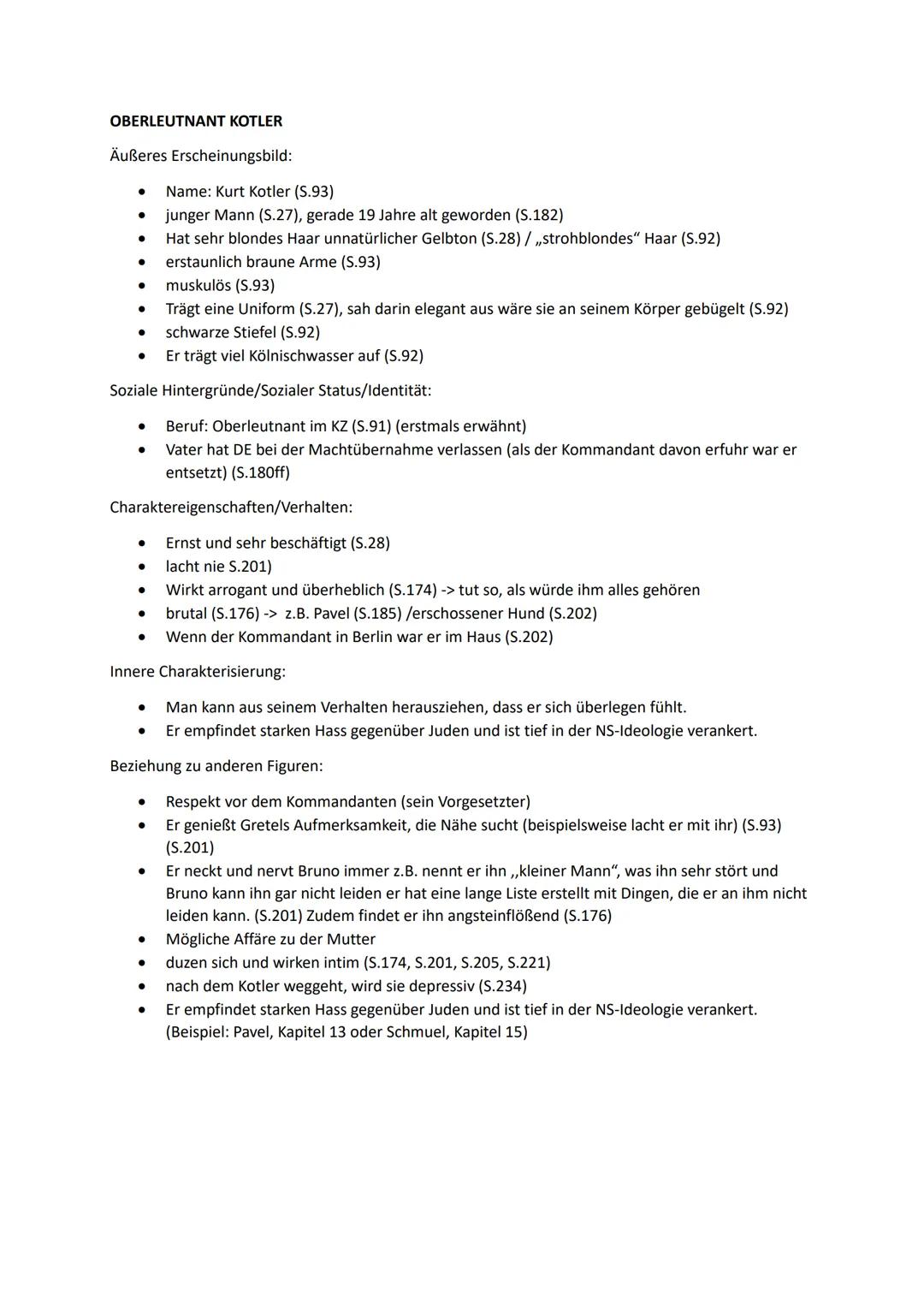 # CHARKATERISTIK ZU DEN CHARAKTEREN AUS DER JUNGE IM GESTREIFTEN PYJAMA
SCHMUEL
Äußeres Erscheinungsbild:
- neun Jahre alt (S.137)
- 15.