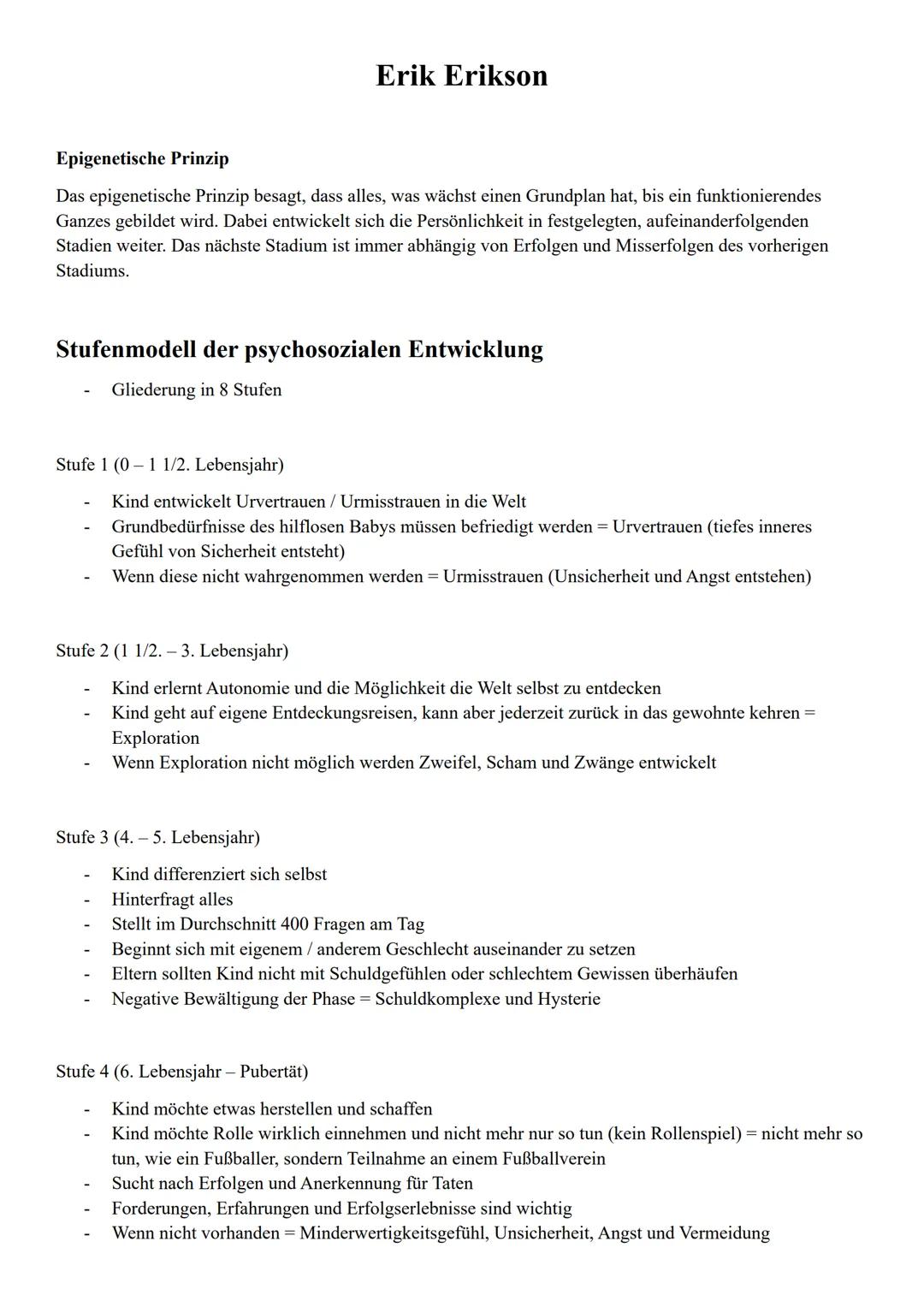 Erik Erikson
Epigenetische Prinzip
Das epigenetische Prinzip besagt, dass alles, was wächst einen Grundplan hat, bis ein funktionierendes
Ga