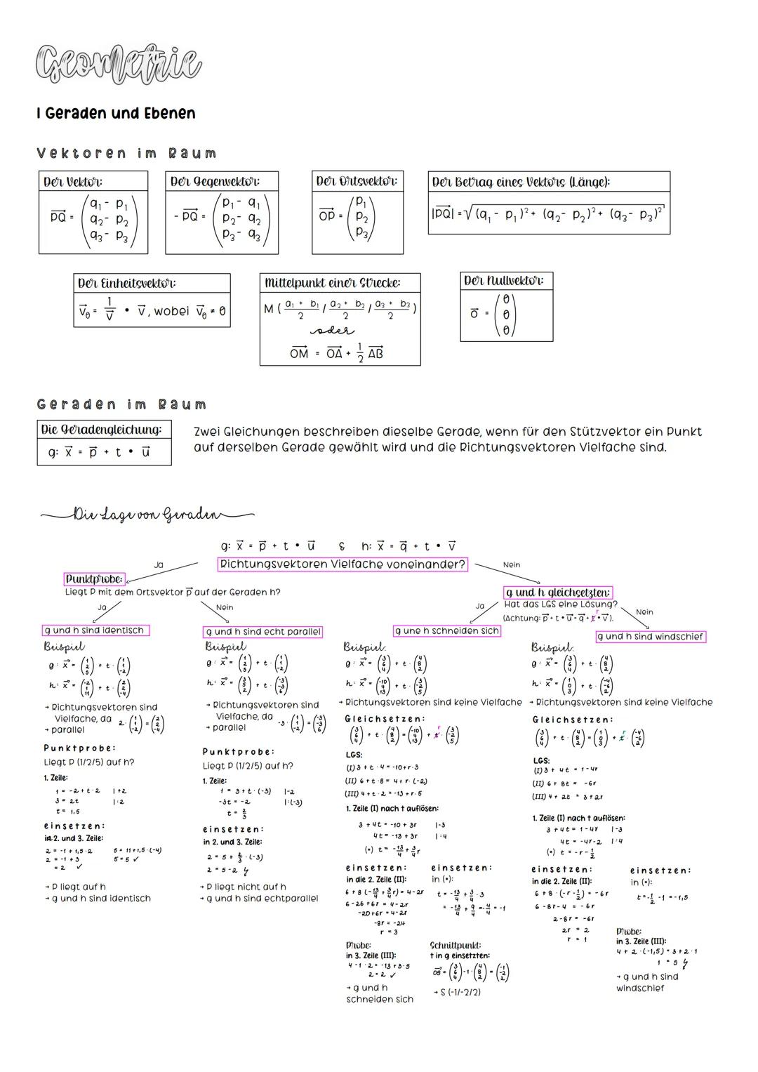 # Geometrie
I Geraden und Ebenen
Vektoren im Raum
| Der Vektor: | Der Gegenvektor: |
| ----------- | ----------- |
| $\overline{DQ} \begin