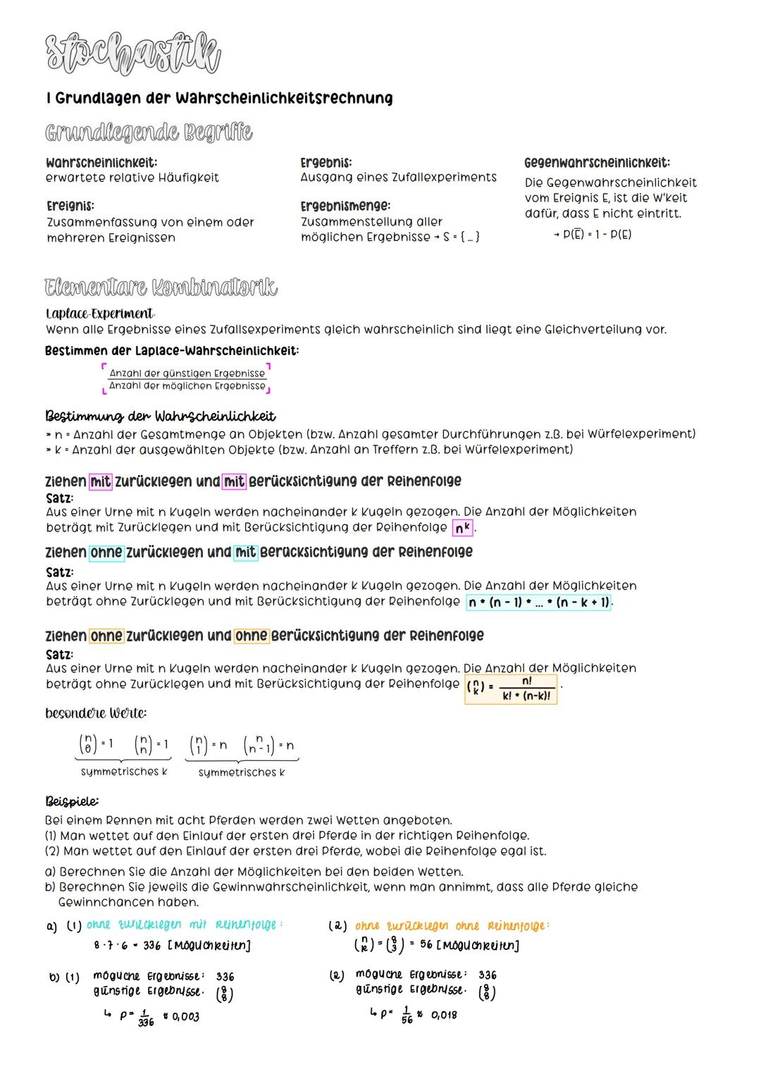Spectantly
I Grundlagen der Wahrscheinlichkeitsrechnung
Grundlegende Begriffe
wahrscheinlichkeit:
erwartete relative Häufigkeit
Ereignis:
Zu