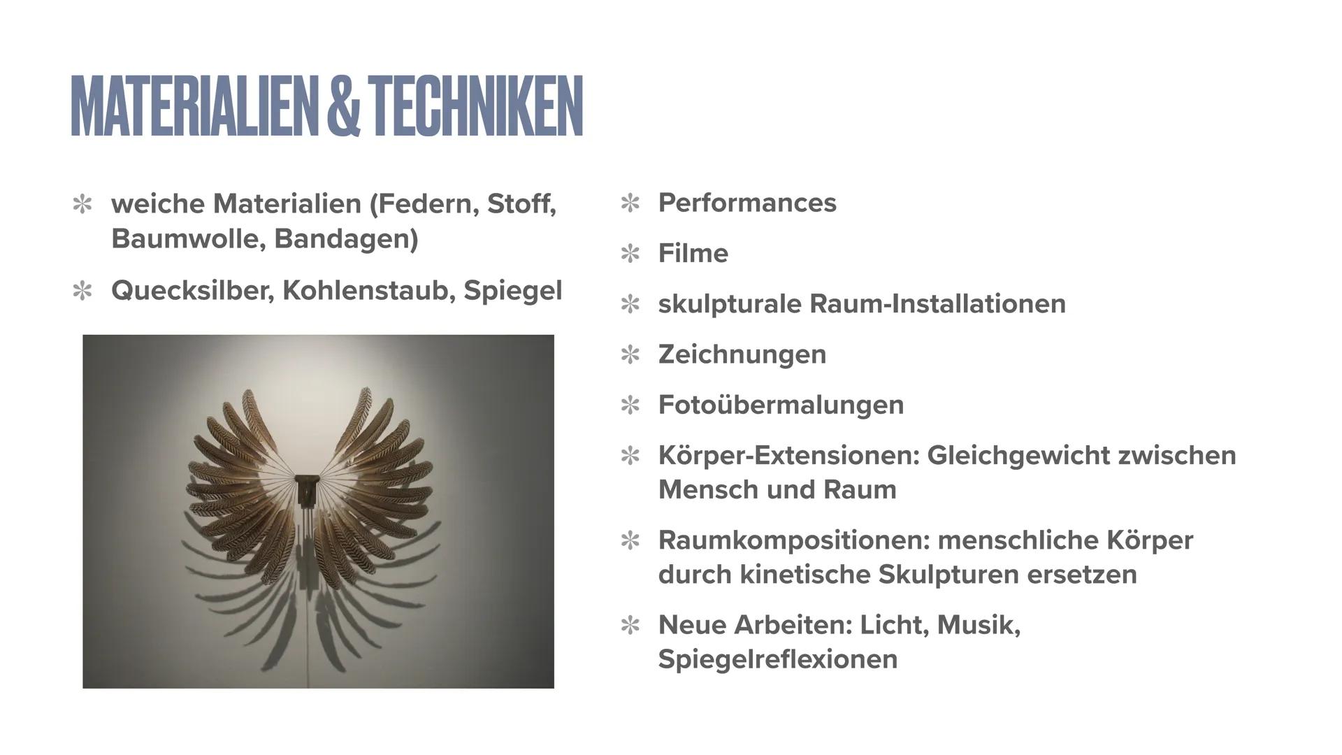 REBECCA HORN
ZOE & SOPHIE „Die sanfte Gefangene" (1978)
,,Memorial Promenade" (1990) INHALT
* Biografie
Historischer Hintergrund
*Themen, Mo