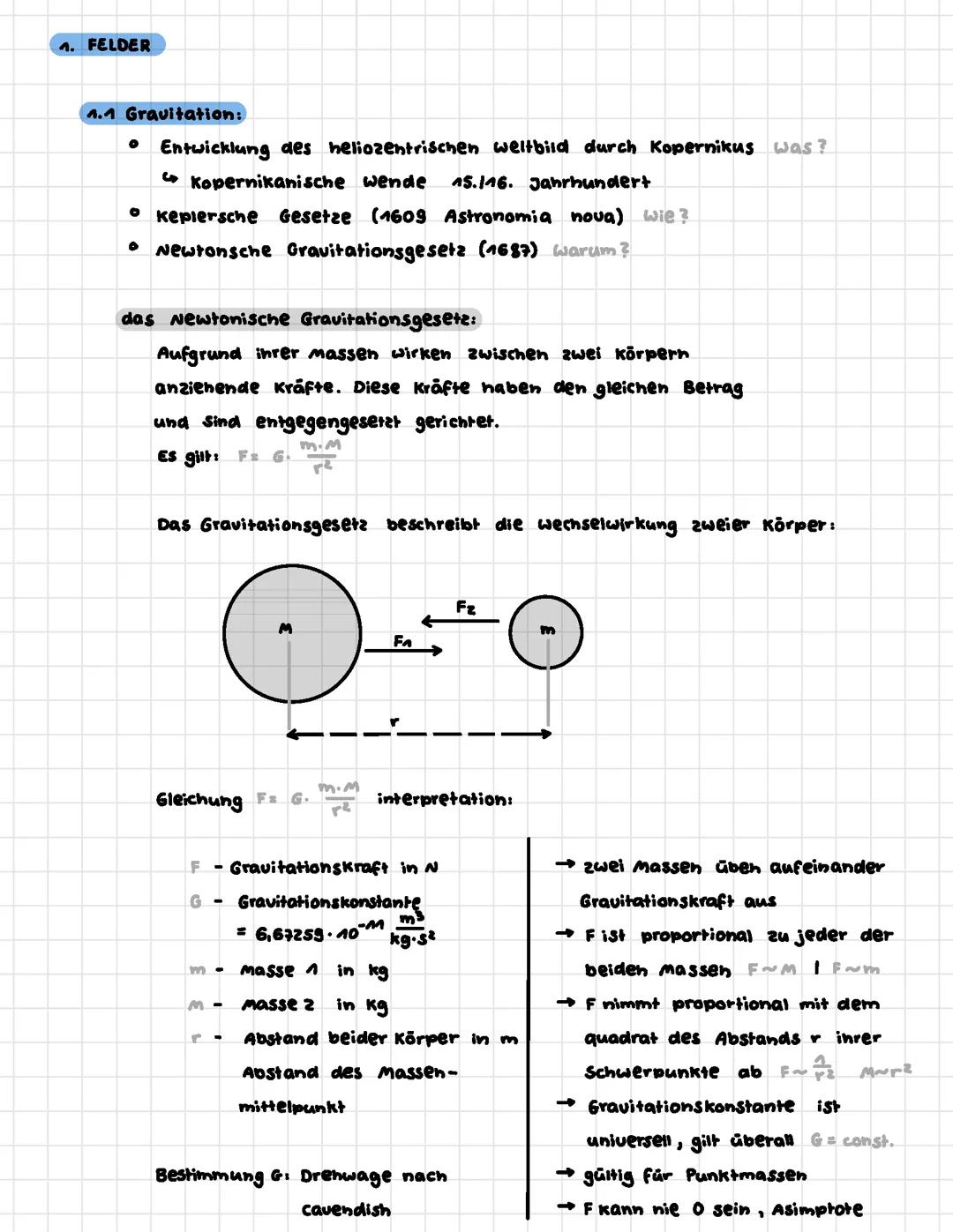 Q1 FELDER - Gravitation