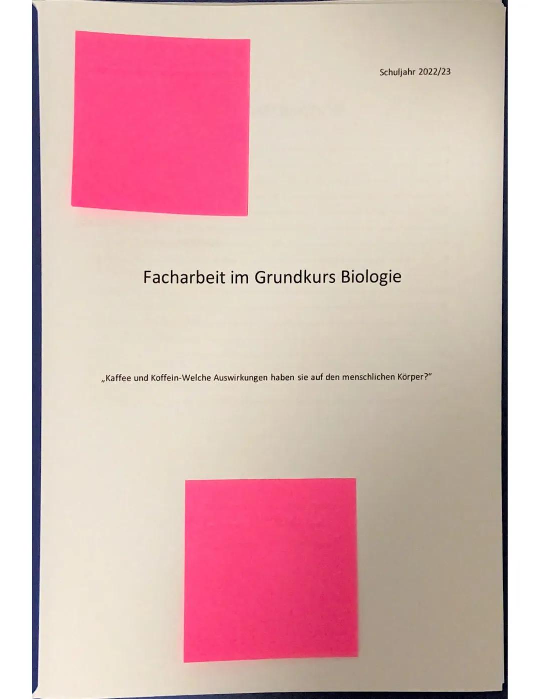 Facharbeit Biologie