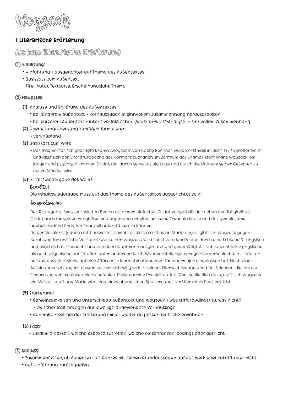 Wegscals
I Literarische Erörterung
Aufbau literarische Erörterung
1 Einleitung:
⚫Hinführung
ausgerichtet auf Thema des Außentextes
• Basissa