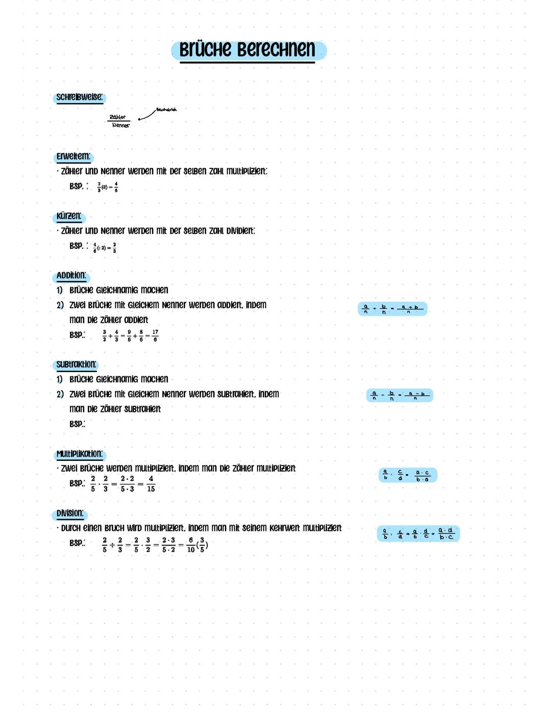 Brüche berechnen