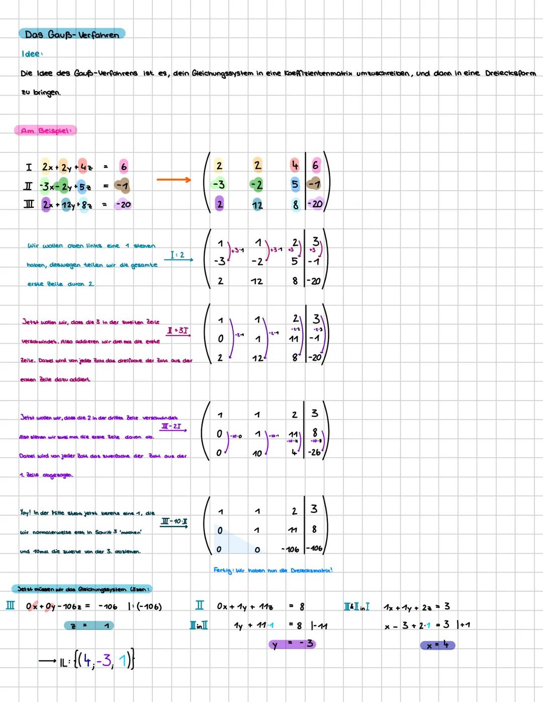# Lineare Gleichungen
→Lineare Gleichungen/Gleichungssysteme lost du, indem du durch Addition/Subtraktion und Multiplikation/Division
x auf