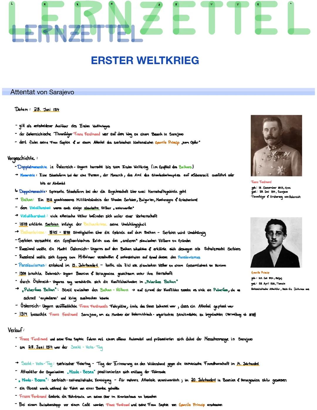 Erster Weltkrieg LK Abi 2023