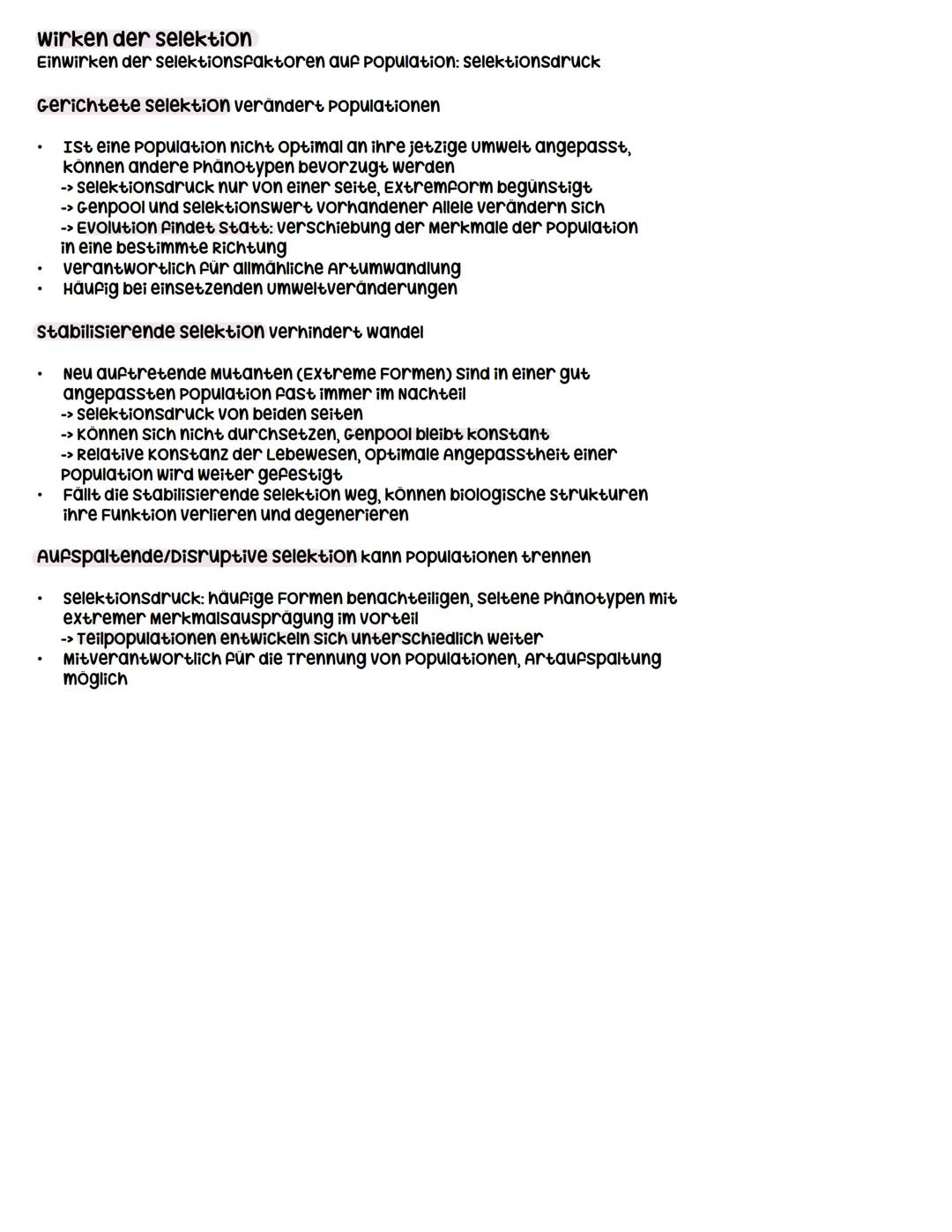 # Evolution
variabilitat
*   unterschiedliche Erbanlagen der Individuen einer population (genetische variation)
*   umwelteinflüsse wirken