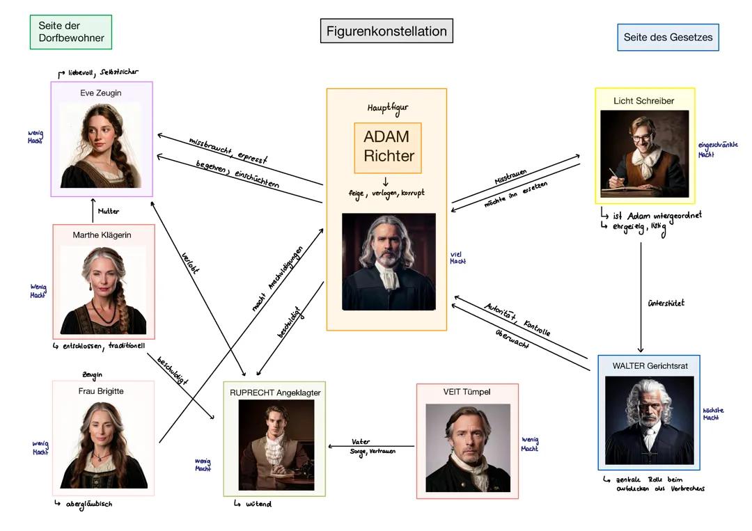 Figurenkonstellation von ,,Der zerbrochene Krug“