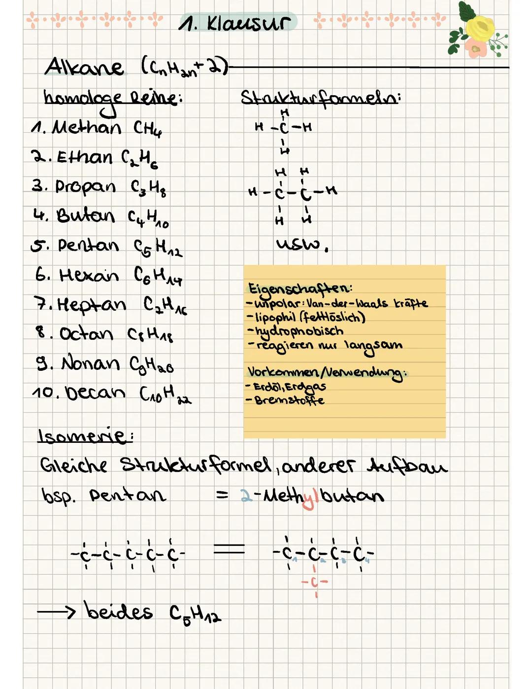 Lernzettel organische Chemie