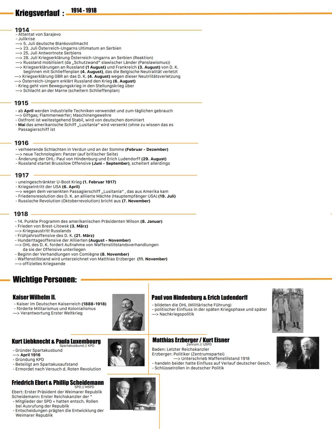 # Lernzettel Geschichte
GENERELLE EINORDNUNG (ZEITSTRAHL):
Blankovollmacht
Ultimatum/Antwortnote/
Kriegserklärung/Mobilisierung
Juli 1914