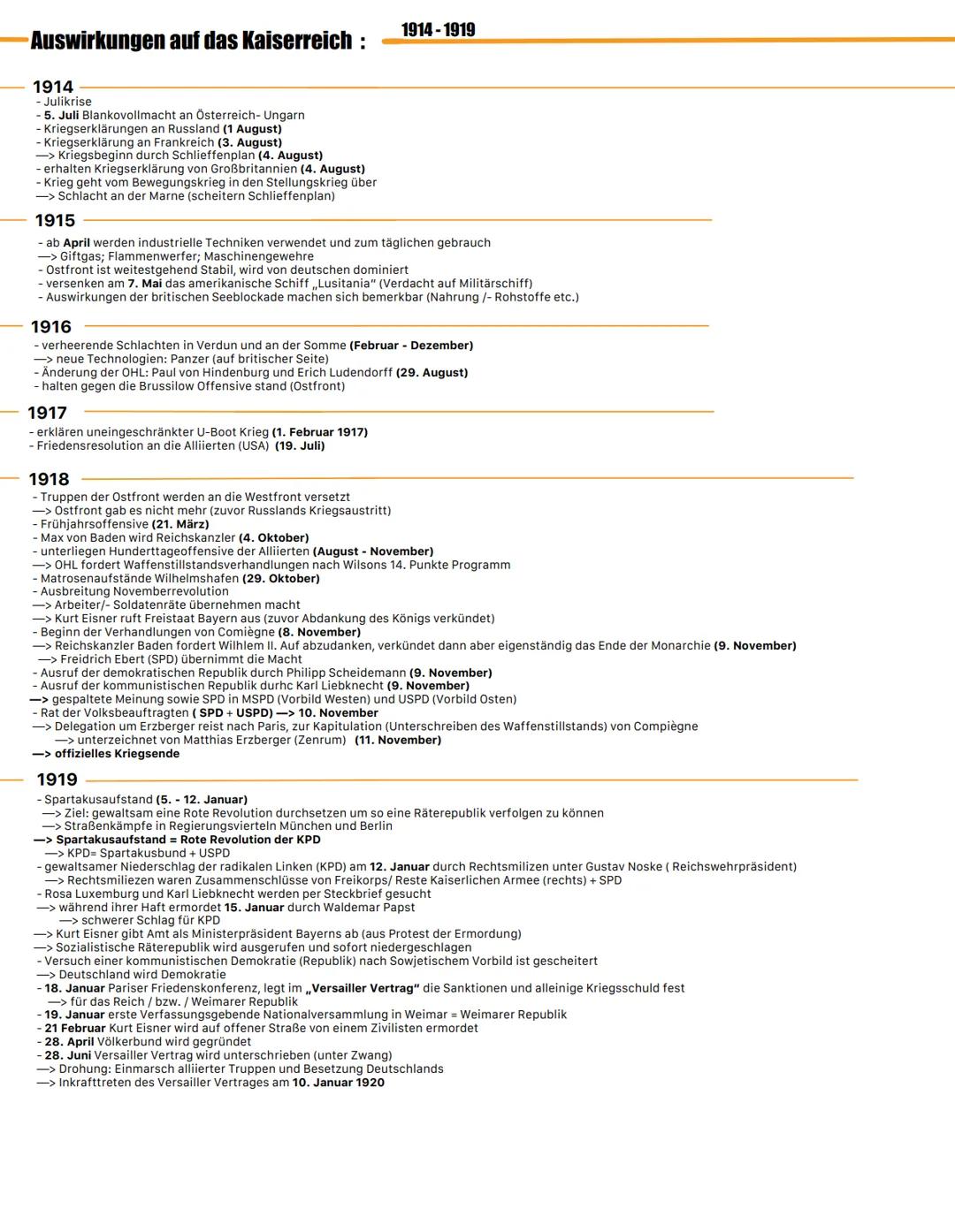 # Lernzettel Geschichte
GENERELLE EINORDNUNG (ZEITSTRAHL):
Blankovollmacht
Ultimatum/Antwortnote/
Kriegserklärung/Mobilisierung
Juli 1914