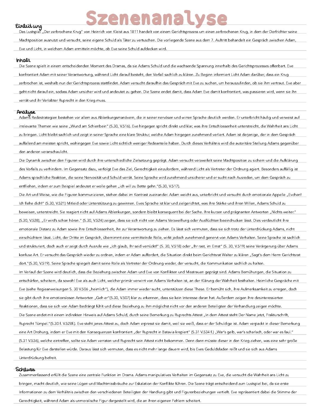 Szenenanalyse Der Zerbrochene Krug