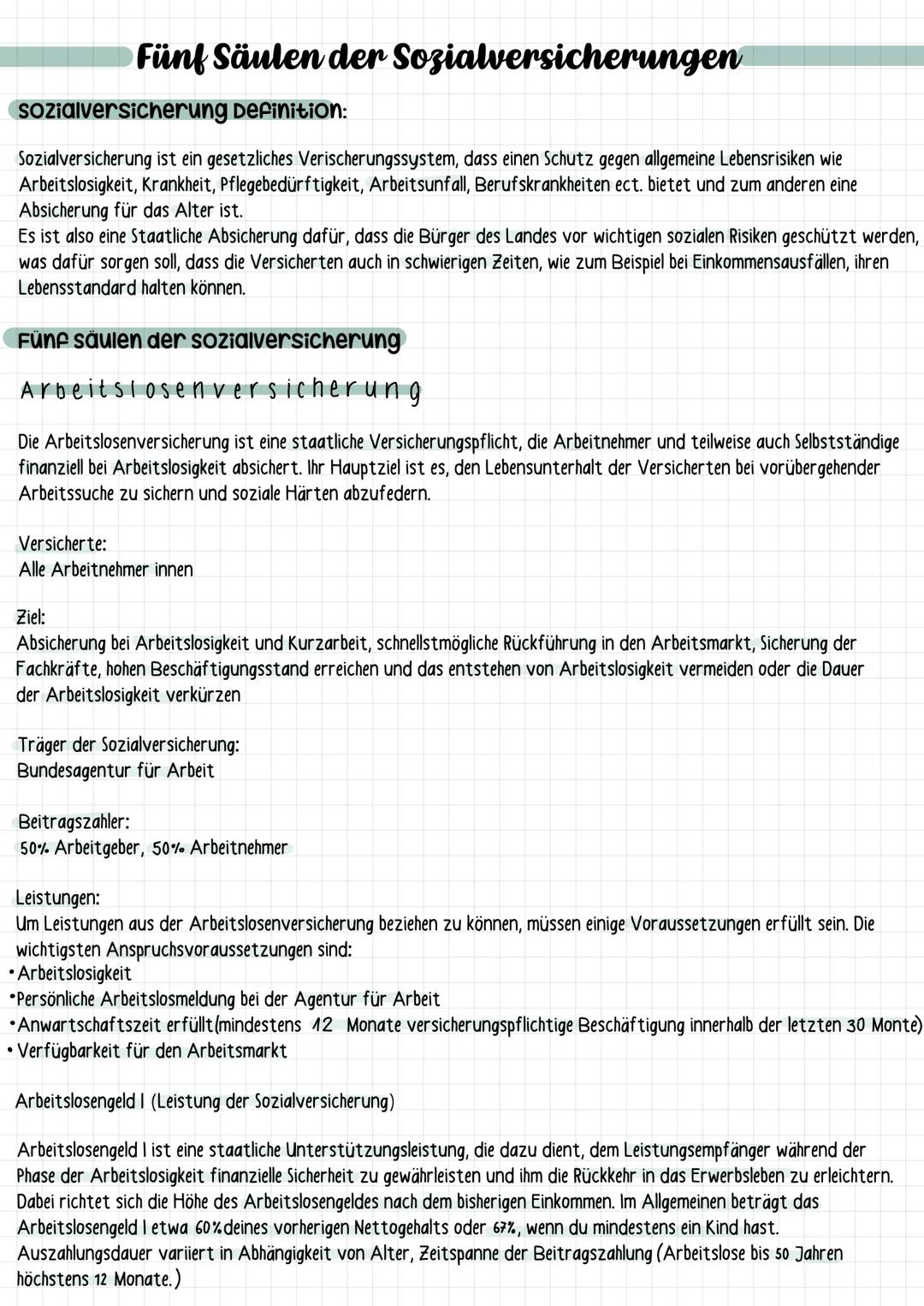 # Fünf Säulen der Sozialversicherungen
sozialversicherung Definition:
Sozialversicherung ist ein gesetzliches Verischerungssystem, dass ei