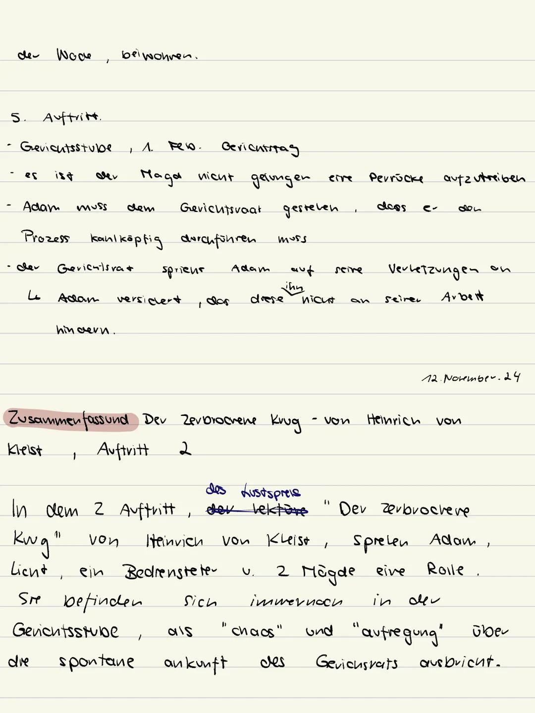 Zusammenfassung. Der Zerbrocient Kuug
Erster Auftritt
Mia
Barter
Lustspiels
vor Hinrich von Klist
07. November
Der erste Auftritt des & Genn