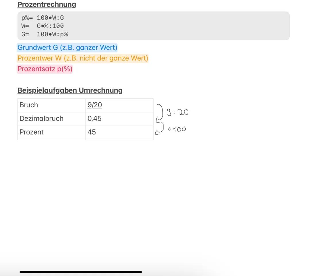 Mathe Prozentrechnung