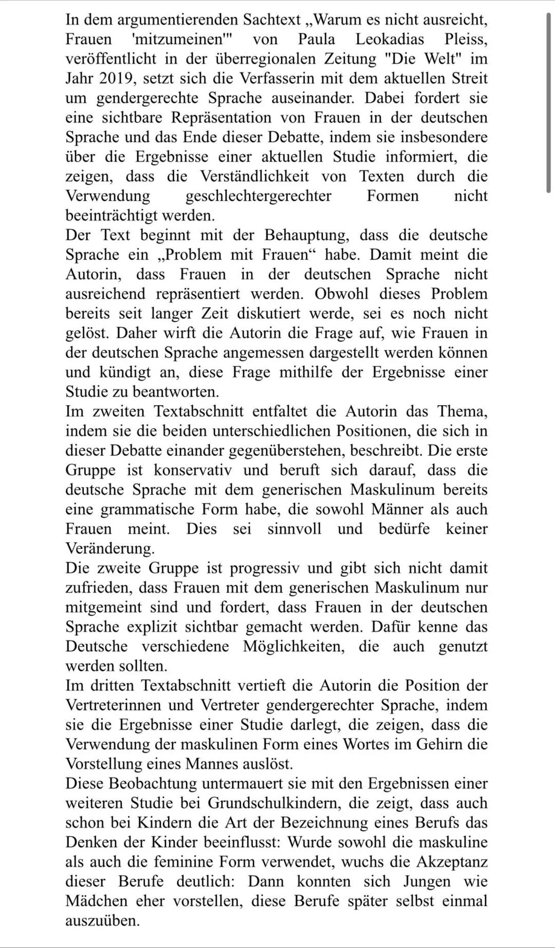 # Paula Leocadia Pleiss: Warum es nicht ausreicht, Frauen „mitzumeinen"
Die deutsche Sprache hat ein Problem mit Frauen. Nicht erst seit he