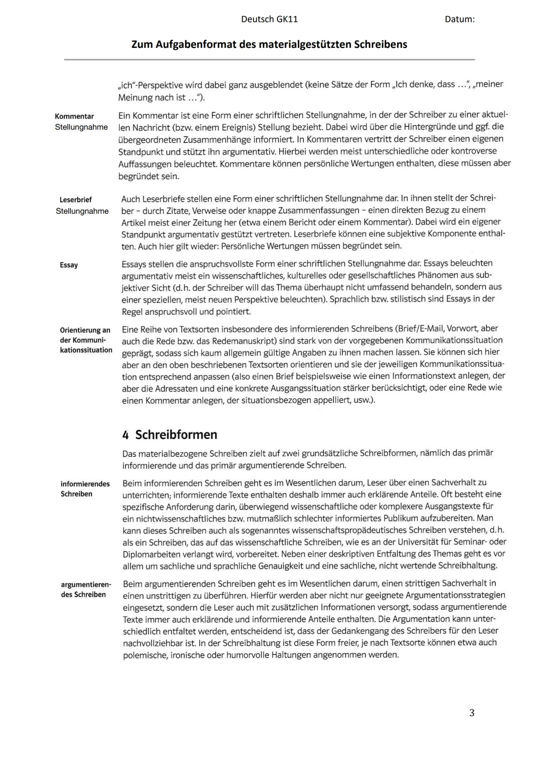 Deutsch GK11
Zum Aufgabenformat des materialgestützten Schreibens
Materialgestütztes Schreiben
zentrale
Bedeutung
der Aufgaben-
stellung
Dat