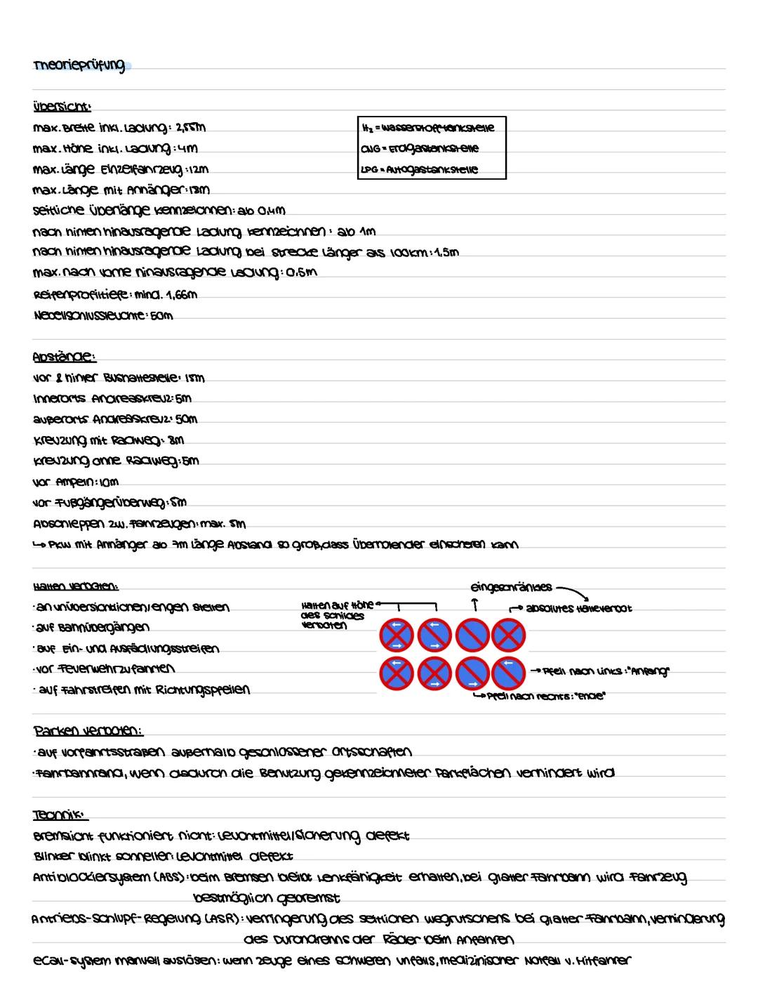 Theorieprüfung Klasse B - Zusammenfassung