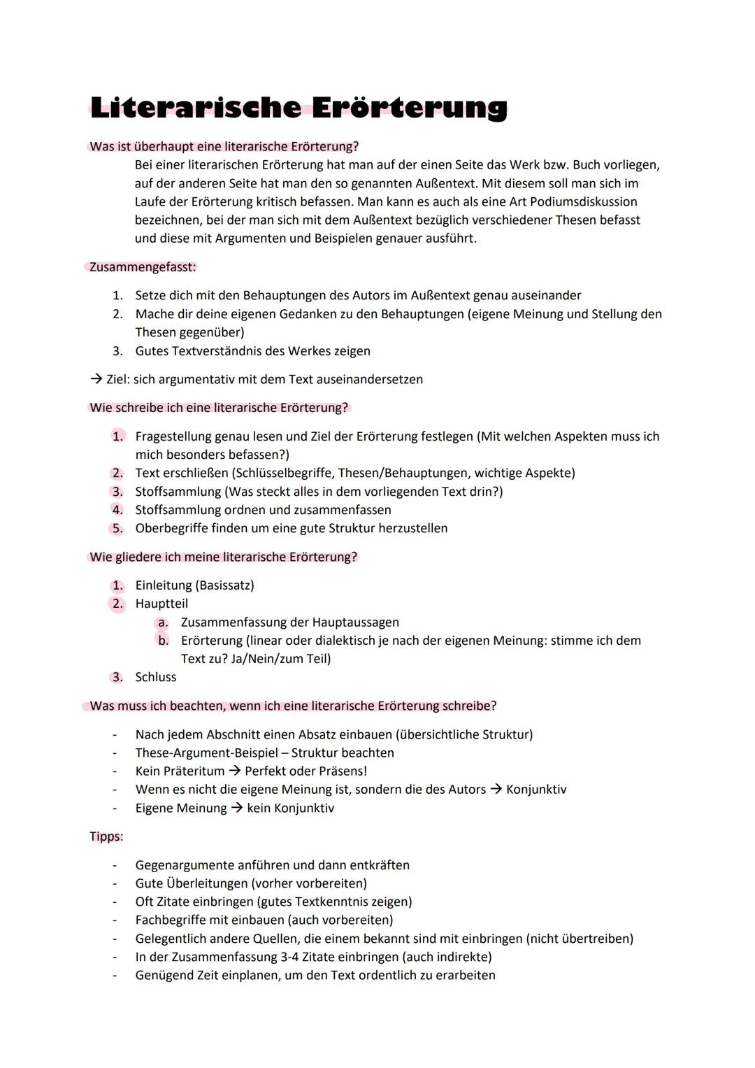 # Literarische Erörterung
Was ist überhaupt eine literarische Erörterung?
Bei einer literarischen Erörterung hat man auf der einen Seite d