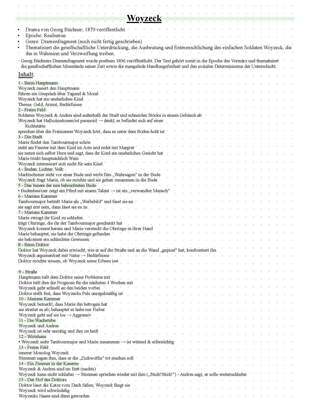 Woyzeck Abi Vorbereitung