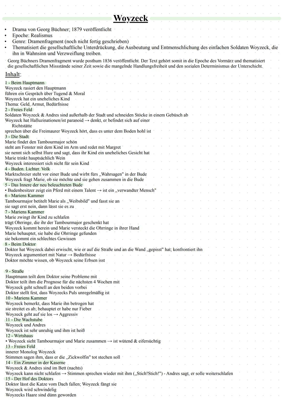 Woyzeck
Drama von Georg Büchner; 1879 veröffentlicht
Epoche: Realismus
Genre: Dramenfragment (noch nicht fertig geschrieben)
Thematisiert di