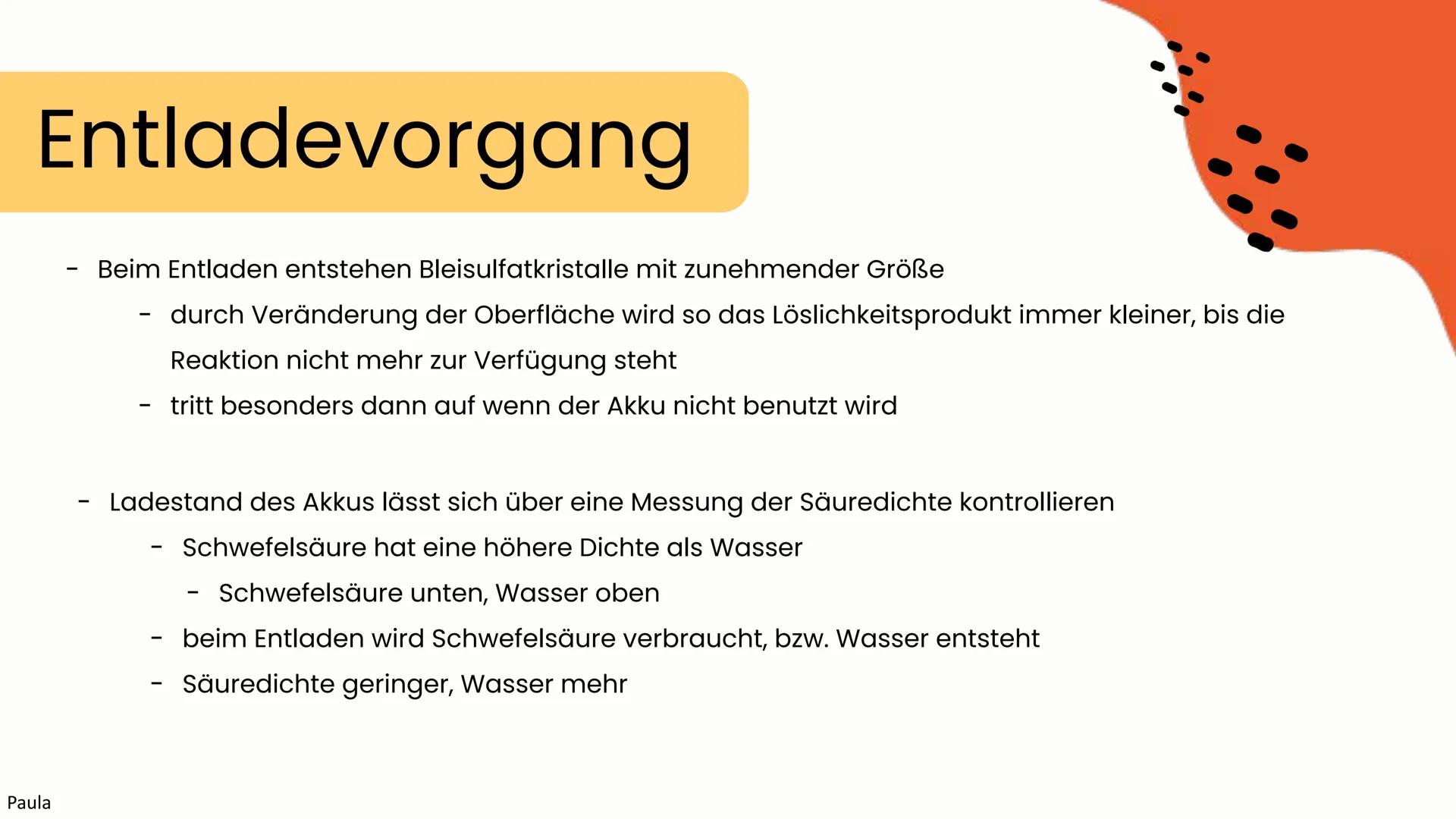 # Der Bleiakkumulator
Elektrochemie
Chemie LK 2024
Enya, Aneli, Paula # Ablauf
Enya
* Aufbau
* Funktionsweise
* Reaktionsgleichung