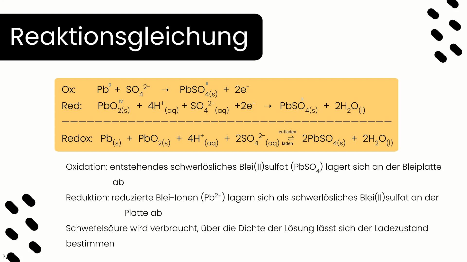 # Der Bleiakkumulator
Elektrochemie
Chemie LK 2024
Enya, Aneli, Paula # Ablauf
Enya
* Aufbau
* Funktionsweise
* Reaktionsgleichung