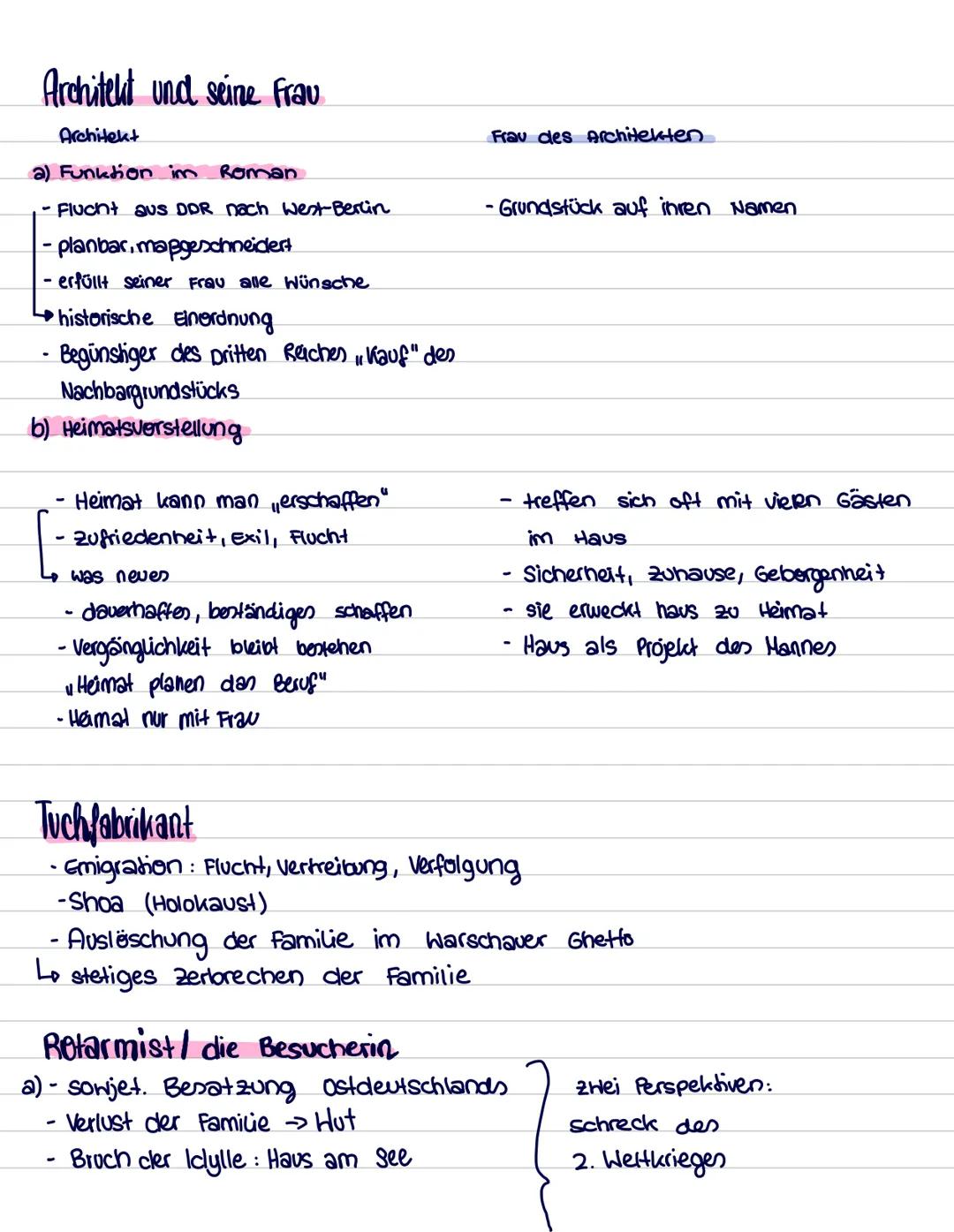 # Architekt und seine Frau
Architekt
Frau des Architekten
a) Funktion im Roman
- Flucht aus DDR nach West-Bercin
- Grundstück auf ihren Nam