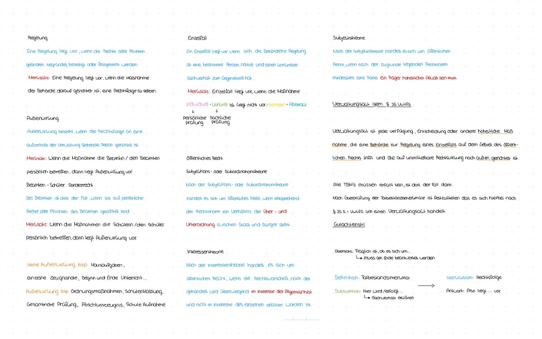 Regelung
Eine Regelung liegt vor, wenn die Rechle oder Pflichten.
geändert, begründet, beseitigt oder Resigestellt werden.
Merusatz: Eine Re