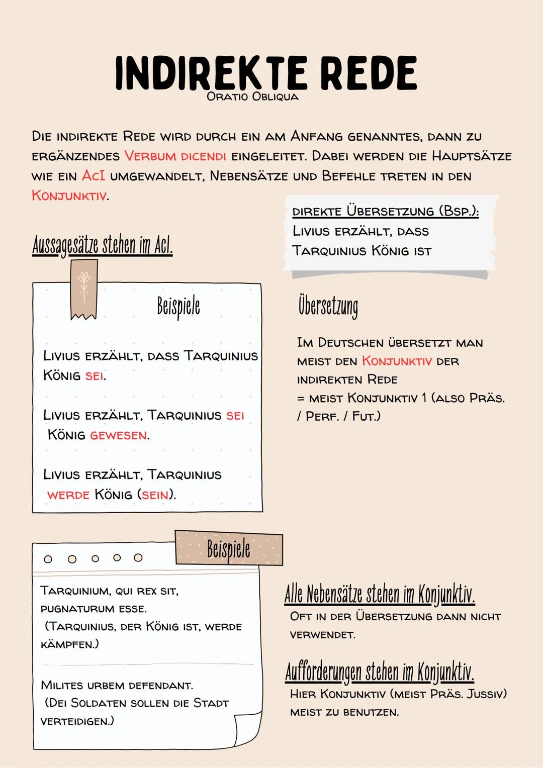 Grammatike
Bereich:
Satzbau
Aufbau des Satzes
Acl
Ncl
PPP/PPA & PC
Gerundium
Gerundivum
Historischer Infinitiv / historisches Präsens
Indire