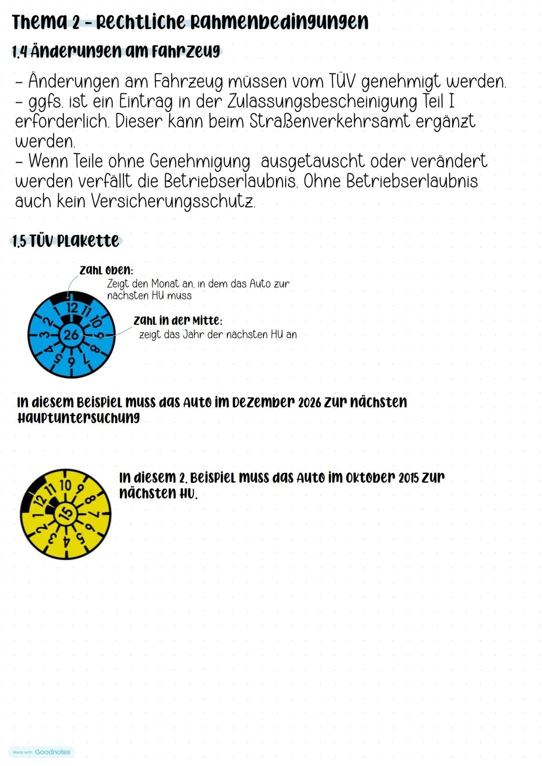 Thema 2 - Rechtliche Rahmenbedingungen
Der Führerschein muss alle 15 Jahre neu beantragt werden.
ähnlich wie beim Personalausweis ist auch h