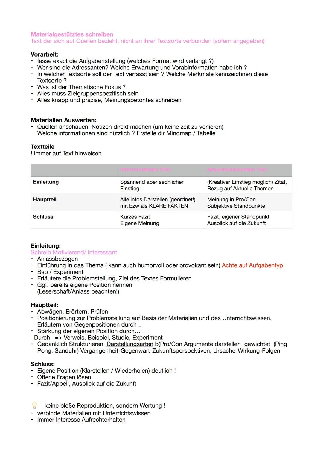 # Materialgestütztes schreiben
Text der sich auf Quellen bezieht, nicht an ihrer Textsorte verbunden (sofern angegeben)
# Vorarbeit:
- fass