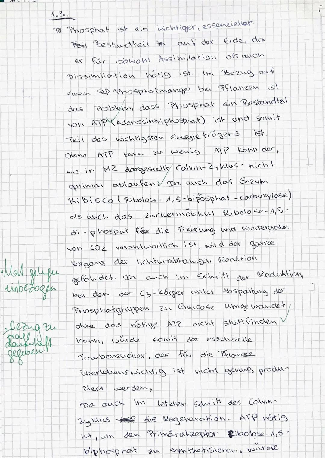 Biologie-Klausur 2023 LK 13 - Thema: Ökologie
1. Die Fotosynthese ist ein biochemischer Vorgang, der bei grünen Pflanzen und
einigen Bakter
