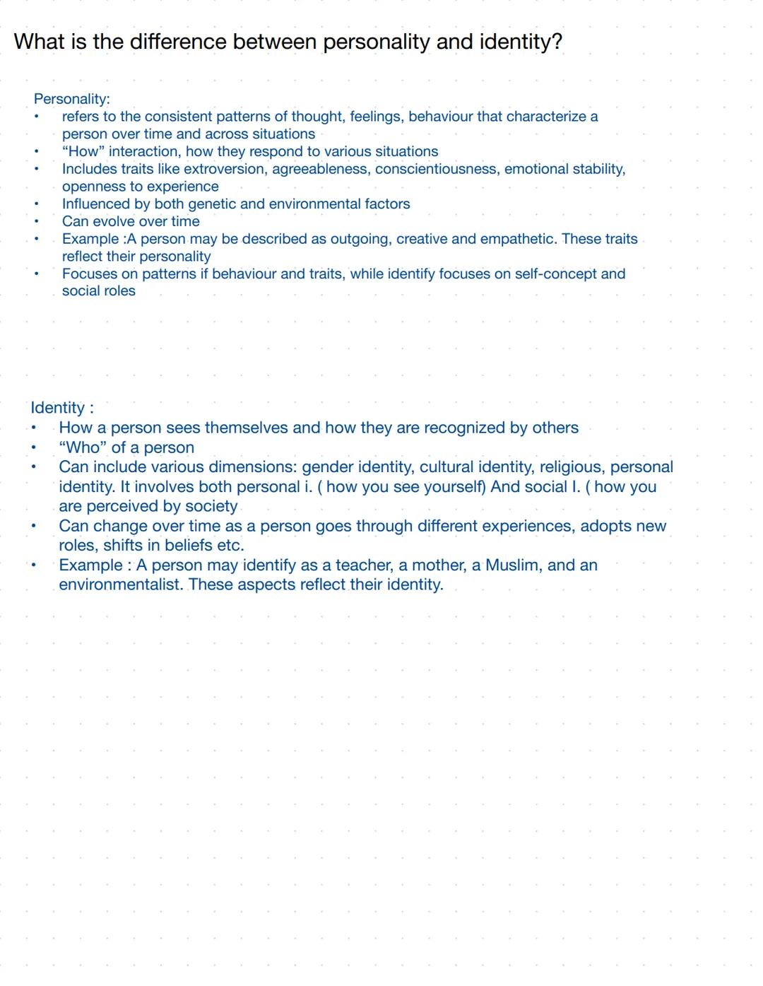 # Questions of gender and identity
-Gender is not only determined (bestimmt) by the sex you were born with
- G. Is a social construct being