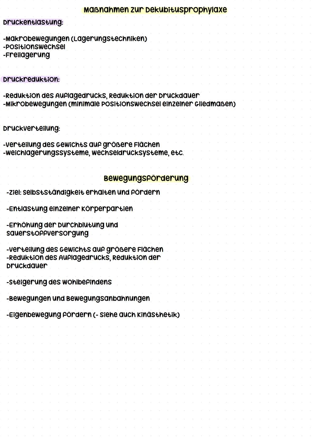 # Dekubitusprophylaxe --- OCR Start ---
Dekubitusprophylaxe
Definition
Ein Dekubitus ist ein Druckgeschwür das durch anhaltenden Druck und/o