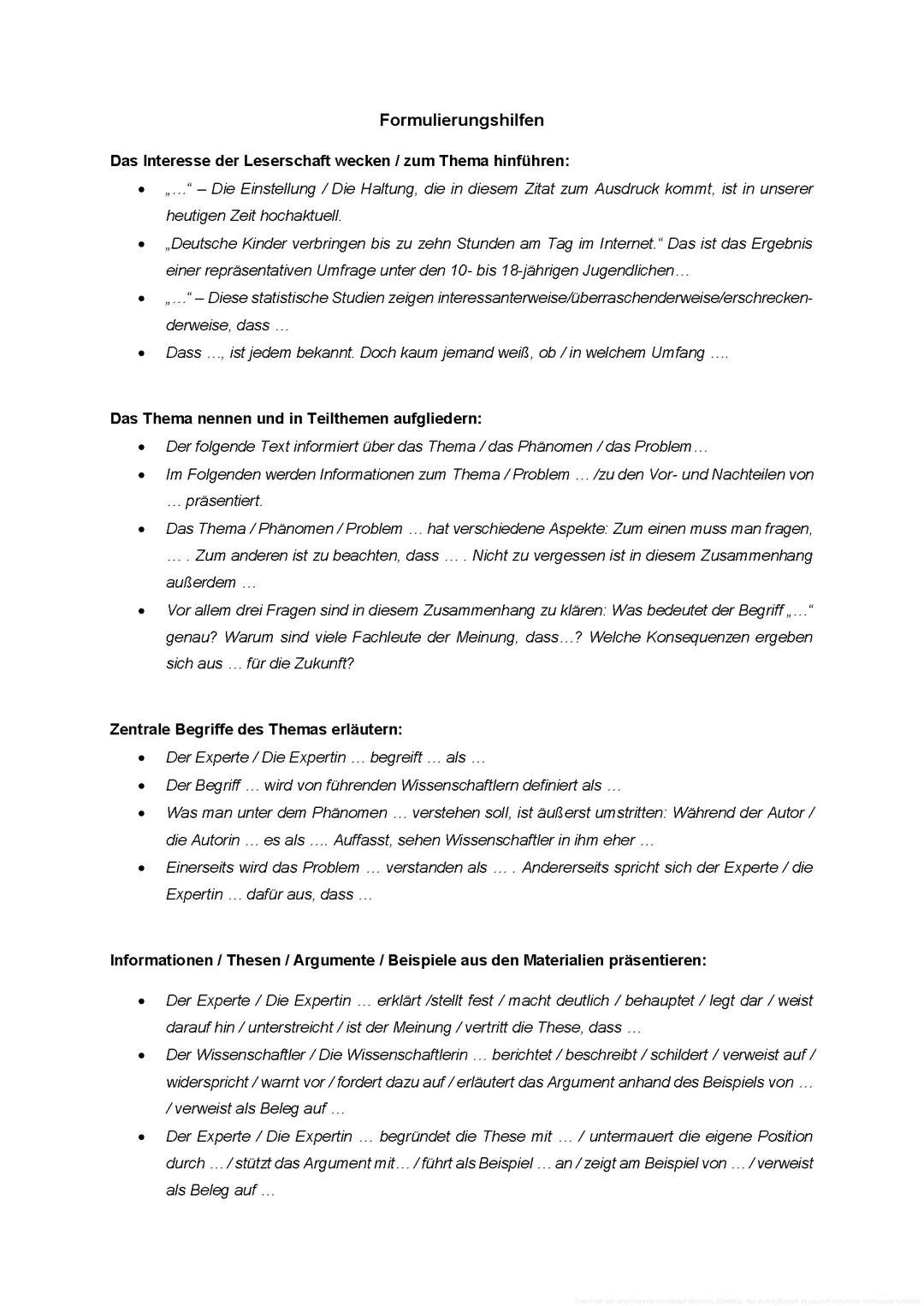 Materialgestütztes Schreiben Abitur