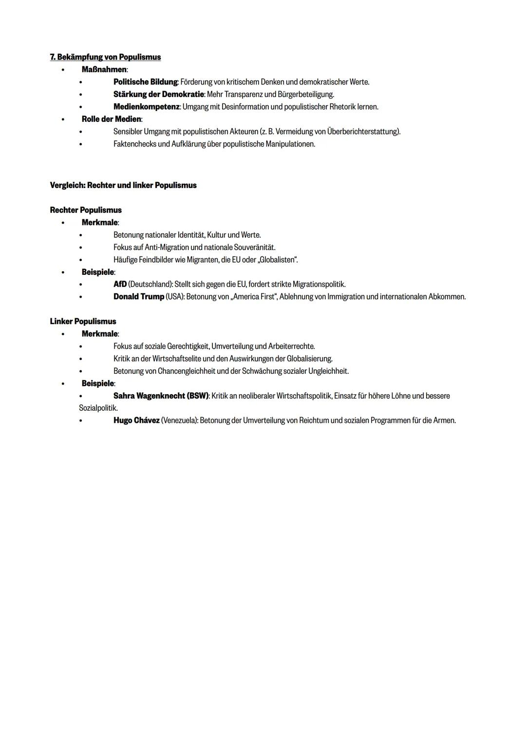 # Lernzettel PoWi Klausur 2 (Populismus, Funktion von Parteien)
# Populismus
Themen
# 1. Definition und Merkmale von Populismus
- Was ist