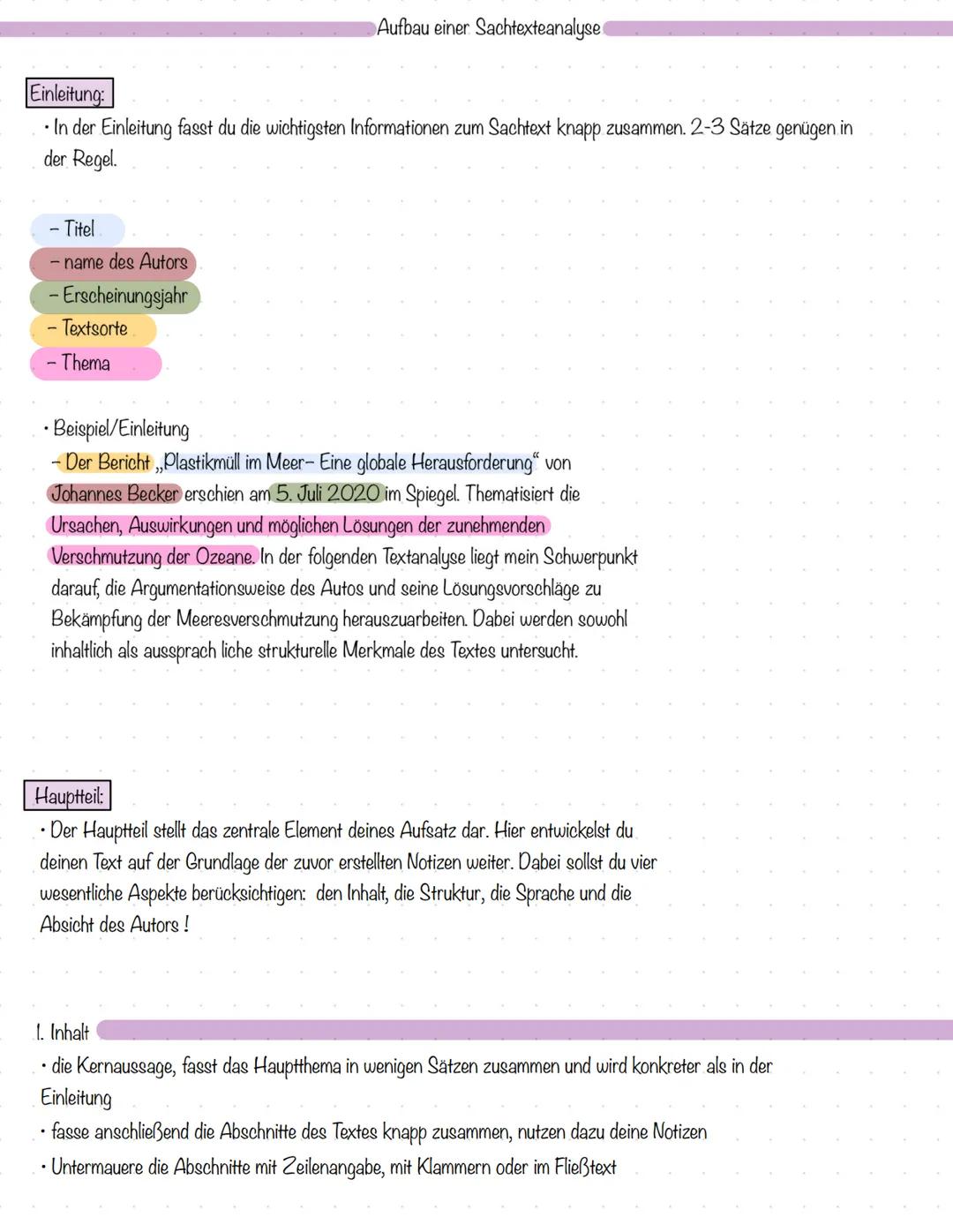 --- OCR Start ---
Aufgabe eines Sachtextes:
SACHTEXTANALYSE
• Die Aufgabe eines Sachtextes ist es, dem Leser objektive und überprüfbare Info