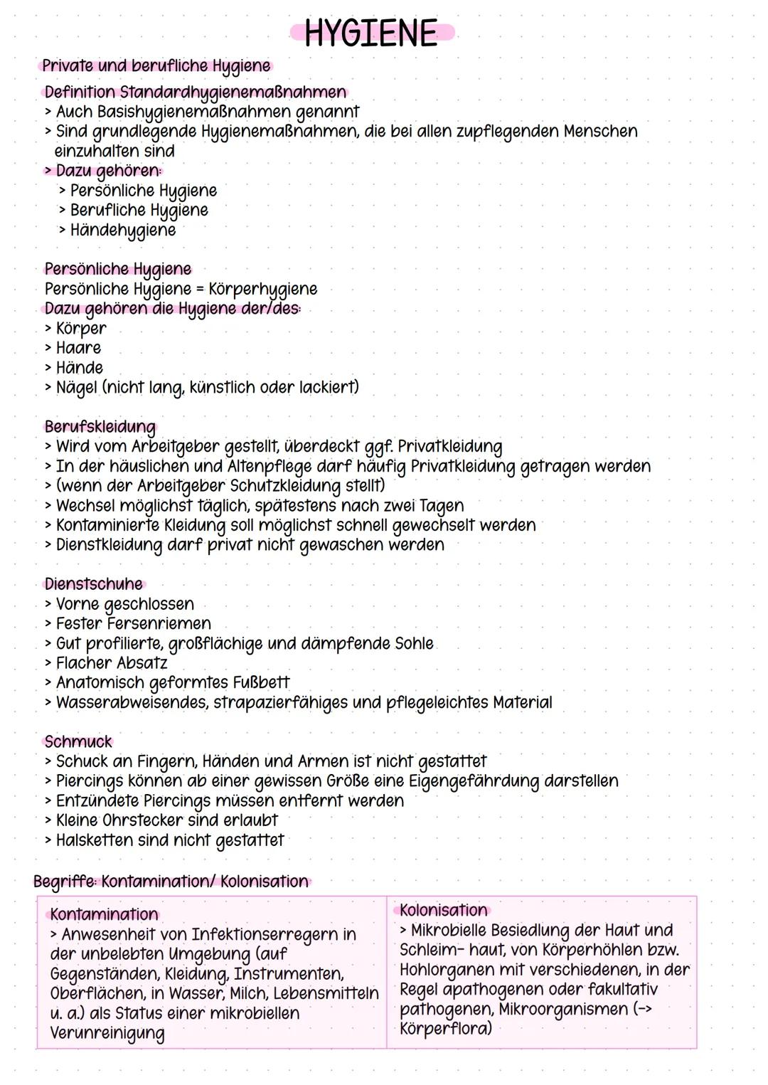 --- OCR Start ---
HYGIENE
Private und berufliche Hygiene
Definition Standardhygienemaßnahmen
> Auch Basishygienemaßnahmen genannt
> Sind gru