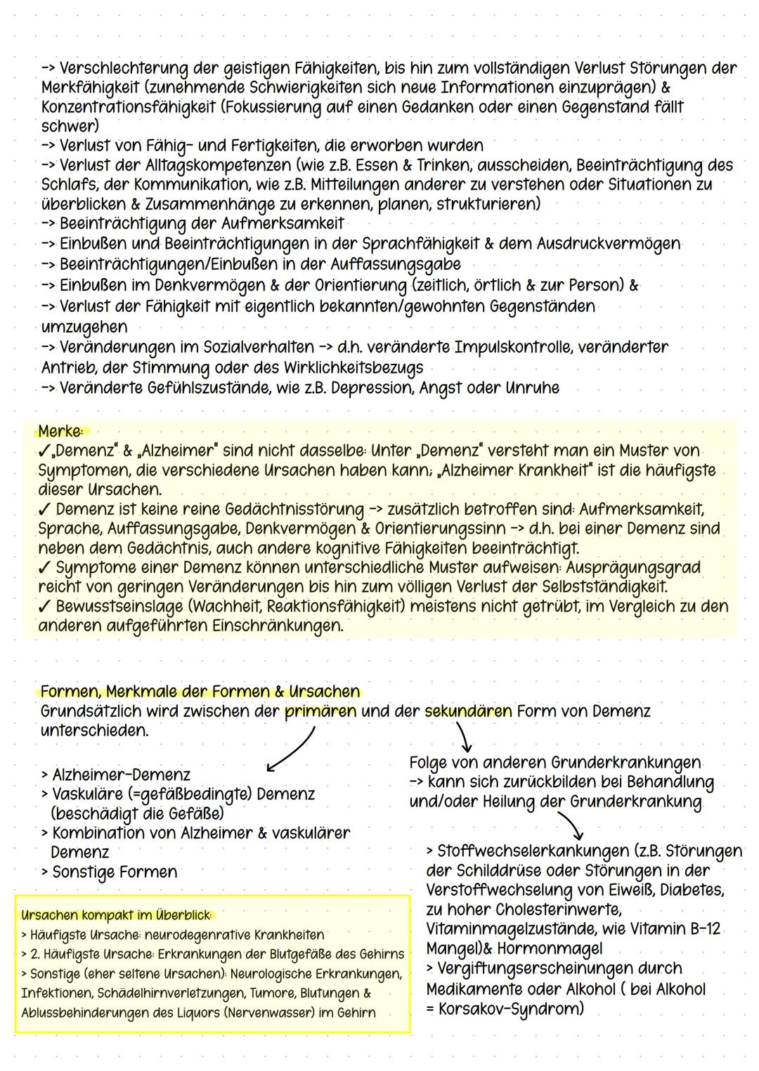 --- OCR Start ---
Definition
DEMENZ
Demenz ist eine fortschreitende Erkrankung, bei der geistige Fähigkeiten wie
Gedächtnis, Denken und Orie