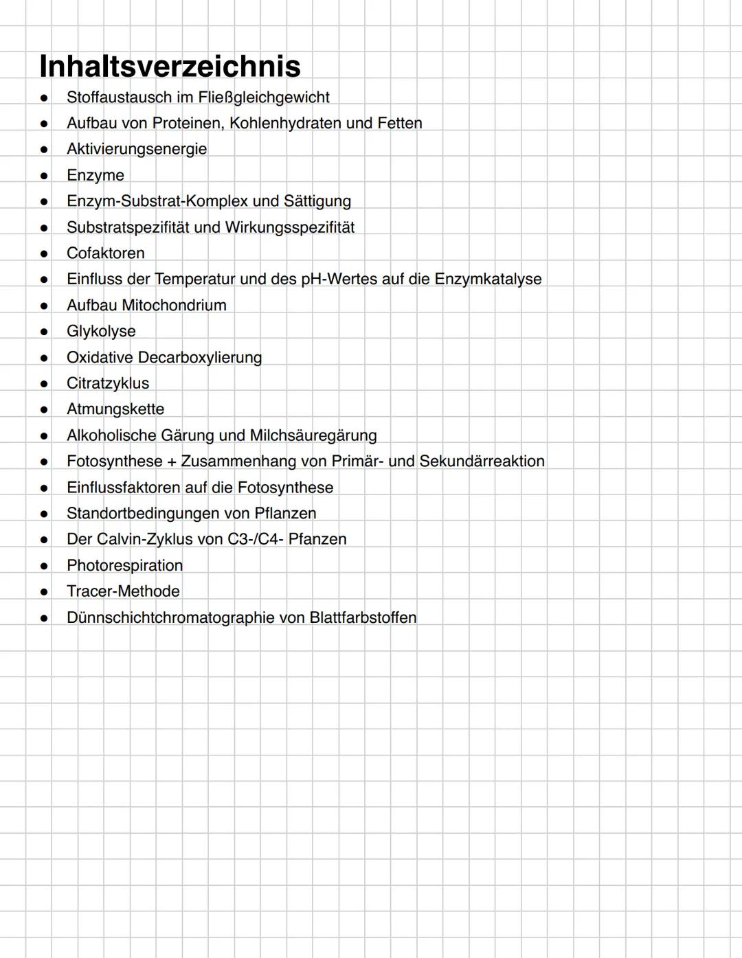 # Stoffwechselphysiologie --- OCR Start ---
Inhaltsverzeichnis
Stoffaustausch im Fließgleichgewicht
Aufbau von Proteinen, Kohlenhydraten und
