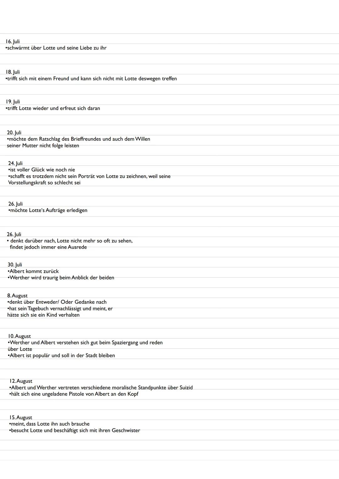 --- OCR Start ---
Leseübersicht
1. Buch
4. Mai 1771
• Werther Schreibt an Willhelm
• berichtet vom Umzug (fühlt sich nicht wohl in der neuen