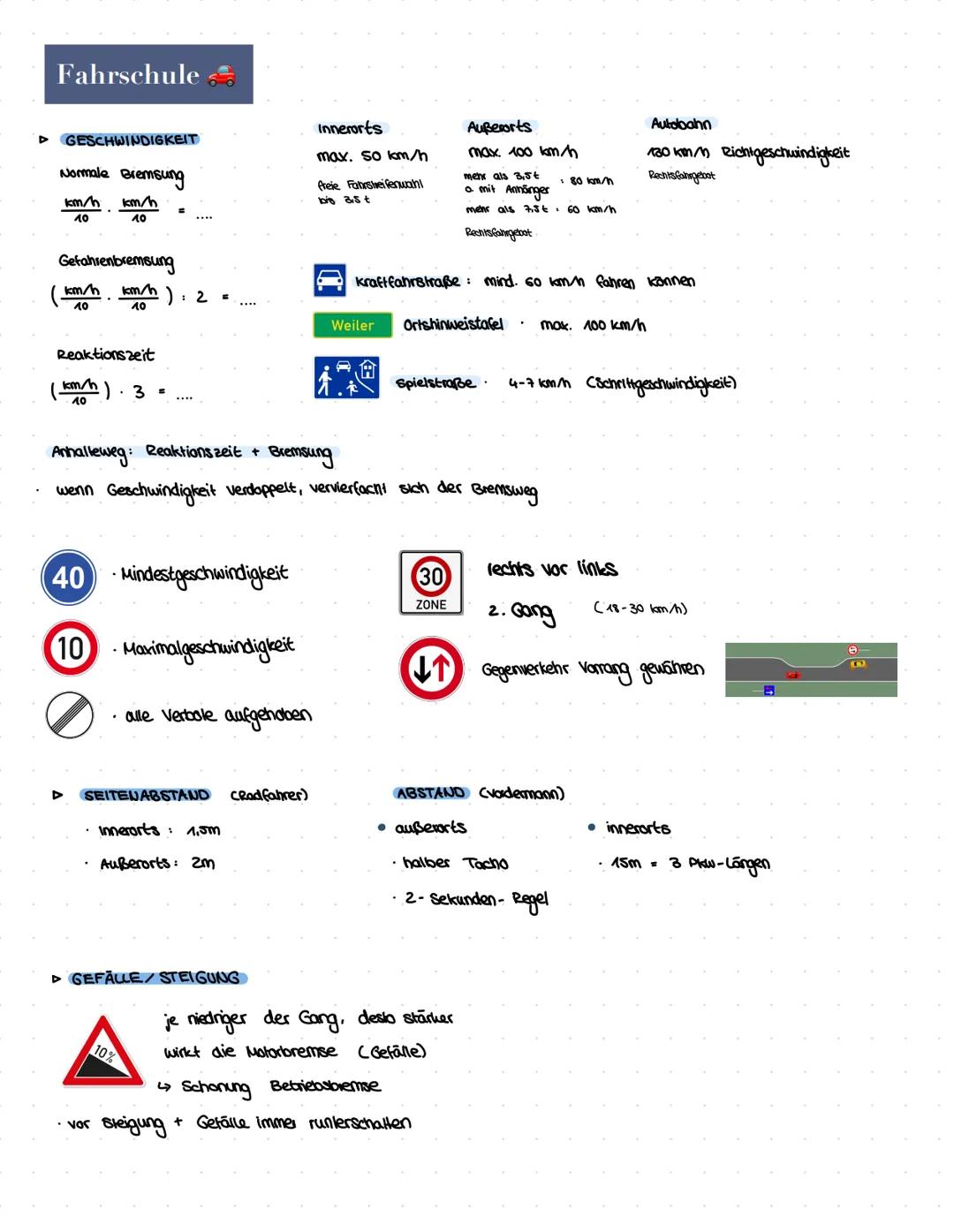 --- OCR Start ---
Fahrschule
► GESCHWINDIGKEIT
Normale Bremsung
$\frac{km/h}{10} \frac{km/h}{10}$
Gefahrenbremsung
($\frac{km/h}{10}\cdot\fr