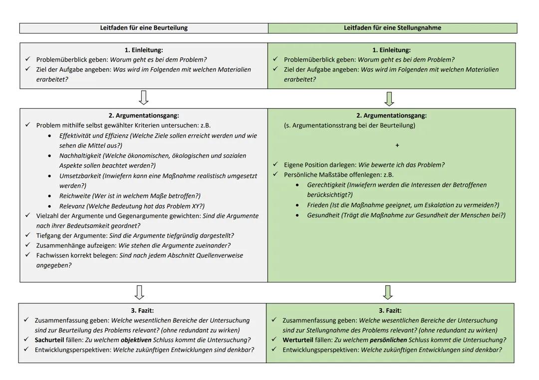 Beurteilung und Stellungnahme Leitfaden