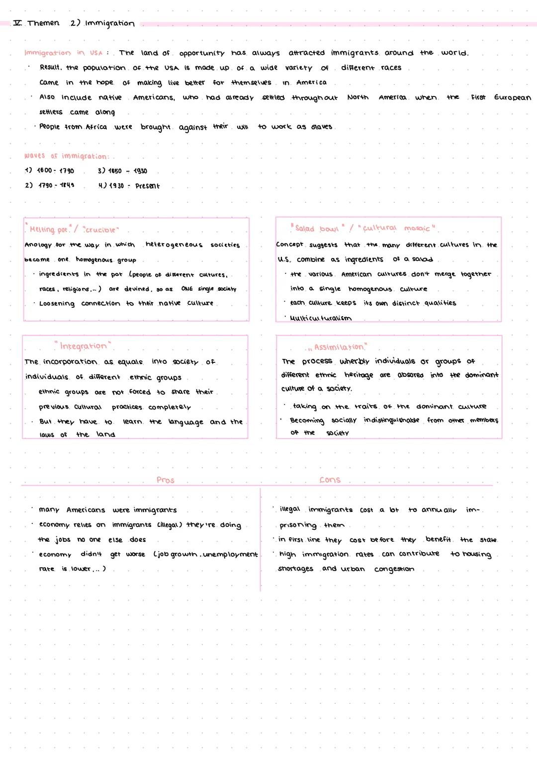 # Kommunikationsprüfung
I. Themen
1. Immigration US
→ Globalisation
→ Technology
→ American Dream
4. Gun control
→ Great Britain
→ genera