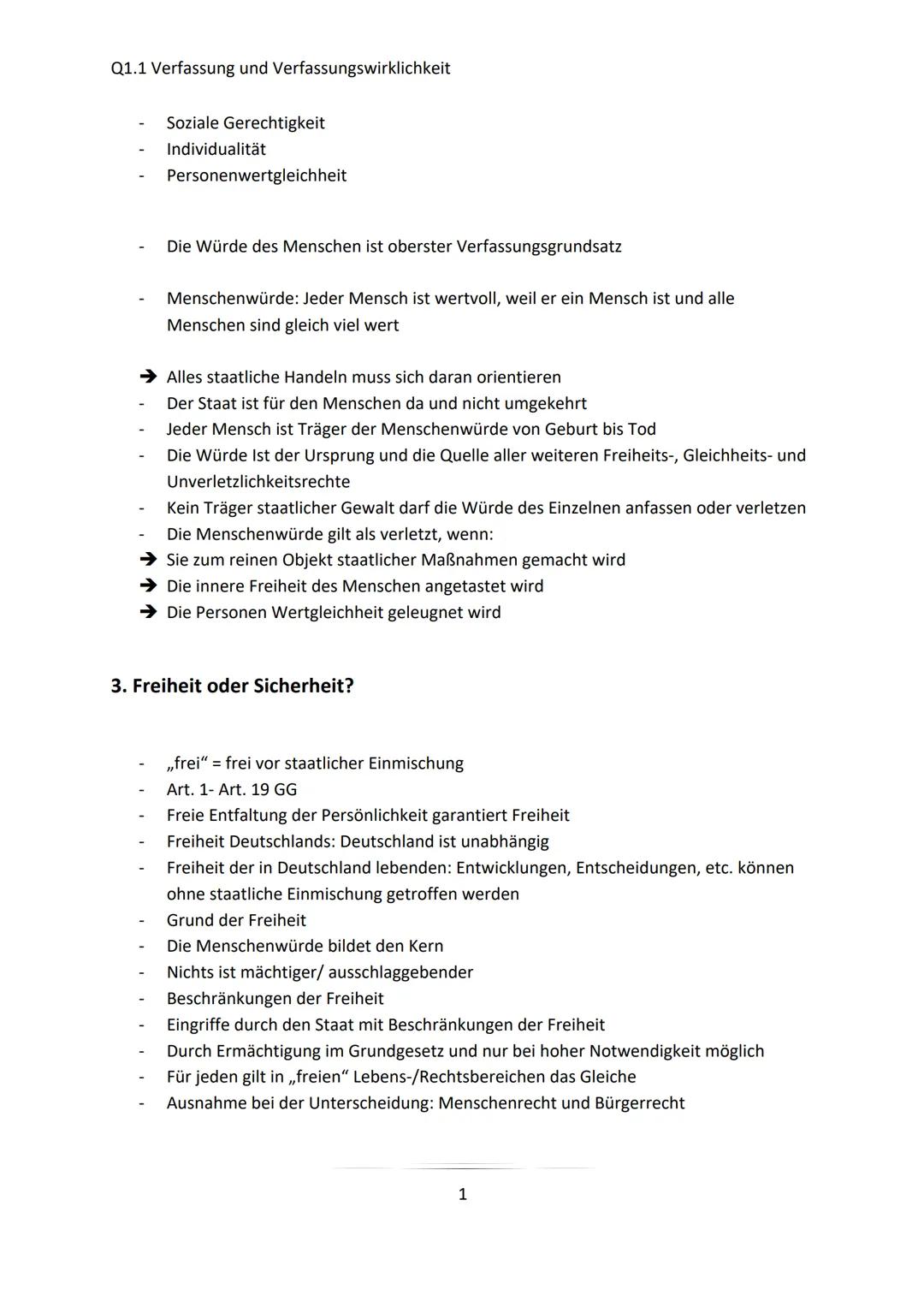 --- OCR Start ---
Q1.1 Verfassung und Verfassungswirklichkeit
Q1.1 Verfassung und Verfassungswirklichkeit:
Rechtsstaatlichkeit und Verfassun