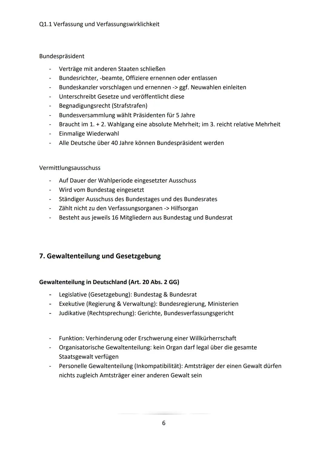 --- OCR Start ---
Q1.1 Verfassung und Verfassungswirklichkeit
Q1.1 Verfassung und Verfassungswirklichkeit:
Rechtsstaatlichkeit und Verfassun