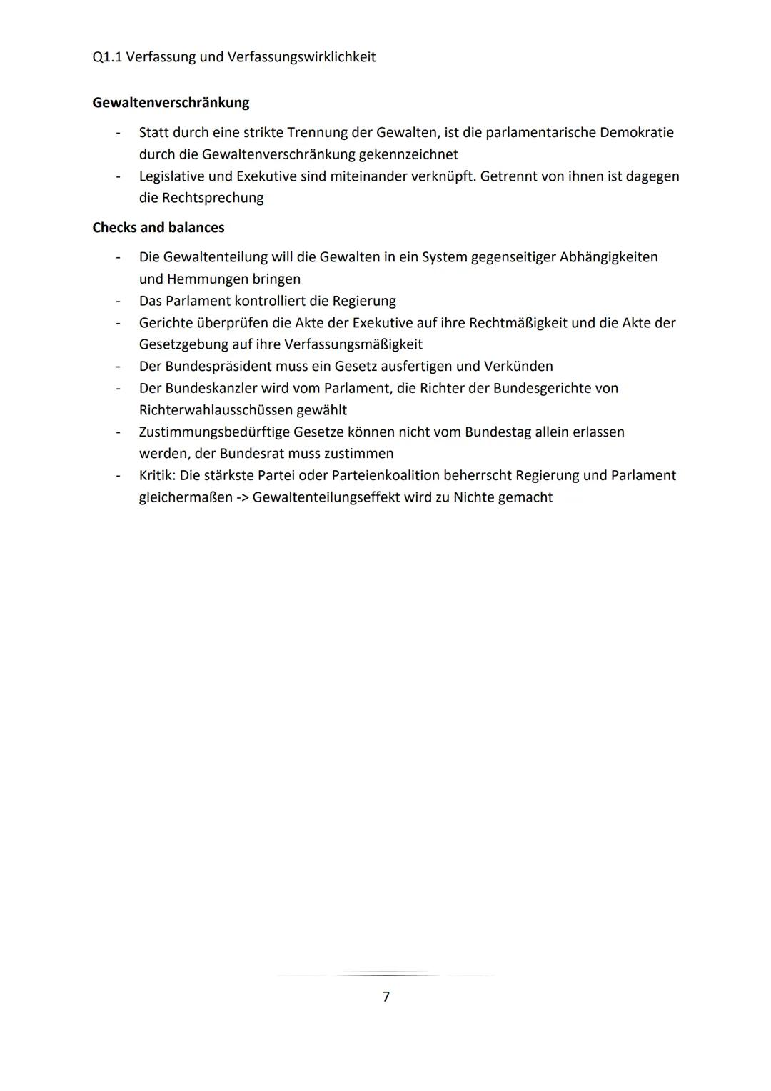 --- OCR Start ---
Q1.1 Verfassung und Verfassungswirklichkeit
Q1.1 Verfassung und Verfassungswirklichkeit:
Rechtsstaatlichkeit und Verfassun