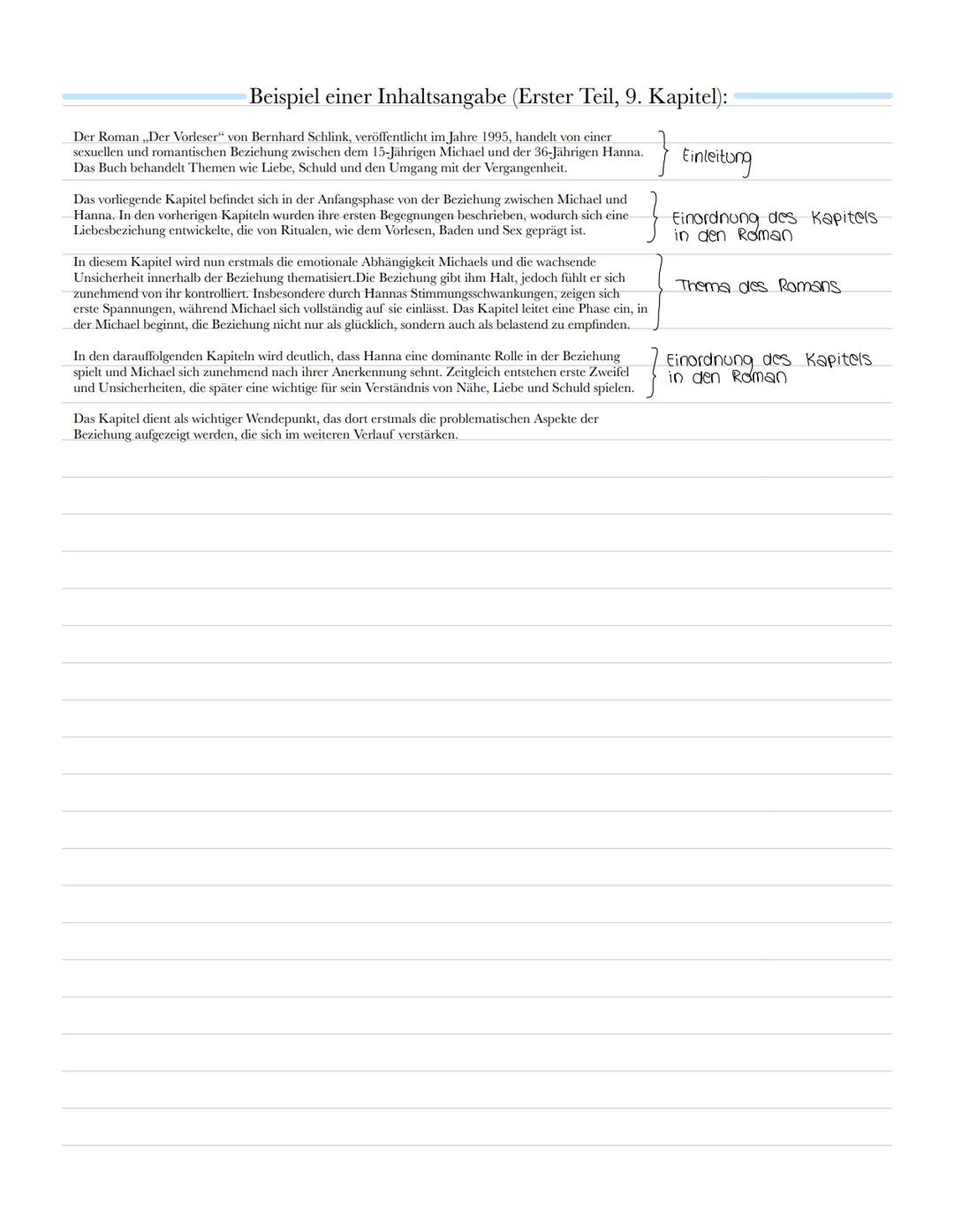 --- OCR Start ---
Buchvorstellung
Aufbau:
Titel:
Der Vorleser
3 Teile für die 3 Beziehungsphasen
Autor:
Bernhard Schlink
Ich-Erzähler: Micha